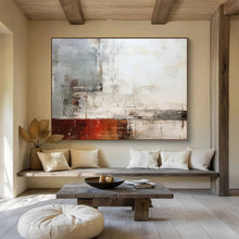 Load image into Gallery viewer, Gray, White &amp; Rust Abstract Minimalist Art - Great for Industrial Loft &amp; Modern Study DKH043
