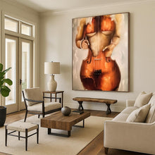 Load image into Gallery viewer, “Cello - Shaped Figure” - Surrealist Figurative Art on Canvas DKH1648
