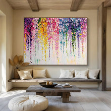 Load image into Gallery viewer, Colorful Dots “Rainbow Cascade” Painting on Canvas, Playful Abstract Art DKH905
