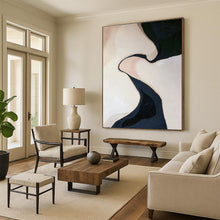 Load image into Gallery viewer, Curved Dark Line on Light Background Acrylic Art - Ideal for Minimalist Bedroom &amp; Modern Office Lounge LargeART0664
