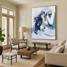 Load image into Gallery viewer, Oversized Blue - Gray Abstract Art for Contemporary Bedroom &amp; Art Gallery Nook LargeART0485
