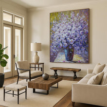 Load image into Gallery viewer, “Impressionistic Purple Flower Bouquet” - Purple, White Floral Art on Canvas DKH1346
