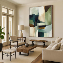 Load image into Gallery viewer, Custom Large Green and Gold Abstract Fusion - Ideal for Eco - Chic Home &amp; Art - Loving Café LargeART0757
