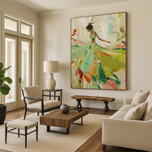 Load image into Gallery viewer, Abstract Expressionist Figure Art, Color - Blocked Dynamic Painting for Energetic Living Room &amp; Dance Studio LargeART2238
