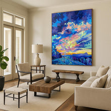 Load image into Gallery viewer, Blue &amp; Orange Abstract Landscape Art, Perfect for Adventurous Living Room &amp; Inspirational Office LargeART2112
