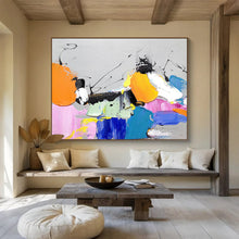 Load image into Gallery viewer, “Colorful Abstract Shapes on Grey” - Expressionistic Abstract Acrylic, Ideal for Creative Office and Art Gallery DLZ267
