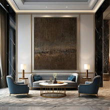 Load image into Gallery viewer, Dark Brown Cracked Abstract Art for Industrial - chic Loft &amp; Art Gallery Café LargeART0946
