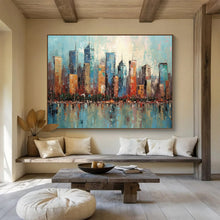 Load image into Gallery viewer, Colorful Cityscape Reflection Abstract acrylic painting DLZ077

