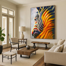 Load image into Gallery viewer, “Vibrant Zebra Abstract” - Color - Infused Striped Animal Art on Canvas DKH1428
