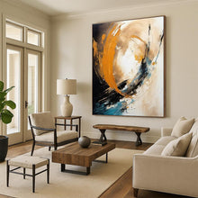 Load image into Gallery viewer, Orange - Blue Swirl Dynamics Art for Game Room &amp; Modern Office LargeART0829
