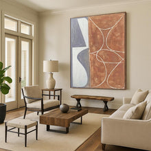Load image into Gallery viewer, “Dual - Toned Geometric Flow” - Grey, Brown, White Abstract Art on Canvas DKH1138
