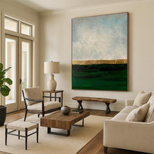 Load image into Gallery viewer, Gold - Lined Sea and Sky Acrylic Art - Ideal for Coastal - inspired Bedroom &amp; Elegant Dining Room LargeART0644
