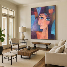 Load image into Gallery viewer, Colorful Cubist Portrait Abstract Painting, Perfect for Art - Lover’s Bedroom &amp; Bohemian Living Room LargeART1997
