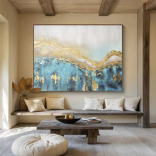 Load image into Gallery viewer, Abstract Landscape Painting on Canvas - “Golden Peaks” DKH733
