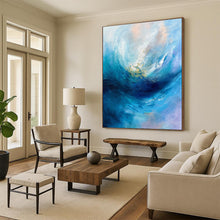Load image into Gallery viewer, Blue Abstract Vortex Art – Great for Coastal - themed Living Room &amp; Creative Conference Room LargeART0683
