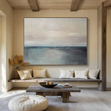 Load image into Gallery viewer, Minimalist Horizon in Soft Grays Abstract acrylic painting DLZ028
