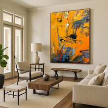 Load image into Gallery viewer, Bold Orange Abstract Expressionist Art, Ideal for Energetic Living Room &amp; Creative Studio LargeART1966
