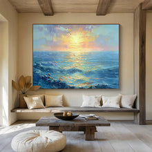 Load image into Gallery viewer, Impressionistic Sunset Seascape Painting on Canvas - “Golden Horizons” DKH760
