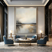 Load image into Gallery viewer, Misty River Abstract Canvas Painting, Ideal for Calming Bedroom &amp; Minimalist Office LargeART1284
