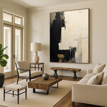 Load image into Gallery viewer, Black &amp; White Minimalist Abstract - Perfect for Contemporary Living Area &amp; Library LargeART2362
