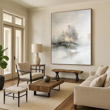 Load image into Gallery viewer, Monochromatic Landscape with Birds Acrylic Art - Great for Scandinavian - inspired Dining Room &amp; Calming Yoga Studio LargeART0626
