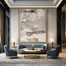 Load image into Gallery viewer, Neutral Textured Abstract with Patches Art for Industrial - style Apartment &amp; Rustic Art Studio LargeART0972
