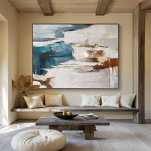 Load image into Gallery viewer, Blue Brown White Abstract Painting DKH520
