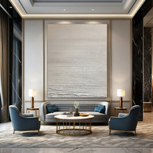 Load image into Gallery viewer, Hand - painted Large - scale Light Gray Textured Abstract Acrylic Art for Minimalist Hallways LargeART0124

