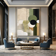 Load image into Gallery viewer, Geometric Green &amp; Black Abstract Canvas Painting 2, Great for Contemporary Bedroom &amp; Art - Filled Office LargeART1277
