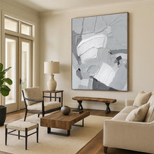 Load image into Gallery viewer, Oversized Gray - White Textured Abstract Acrylic Art for Studio &amp; Industrial Loft LargeART0407
