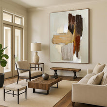 Load image into Gallery viewer, “Earthy Layers” - Minimalist Abstract Art, Ideal for Bedroom Calm, Abstract Painting on Canvas DKH1067
