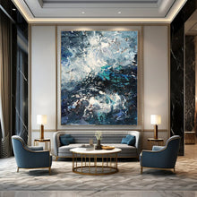 Load image into Gallery viewer, Turbulent Sea Abstract Painting, Suited for Ocean - Lover’s Bedroom &amp; Dramatic Living Room LargeART1352

