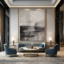 Load image into Gallery viewer, Gray and Black Textured Abstract Art for Modern Office Waiting Room &amp; Edgy Home Theater LargeART0961
