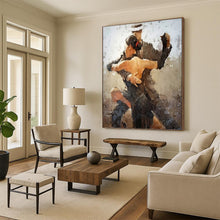 Load image into Gallery viewer, “Tango Dancers in Earth Tones” - Impressionistic Dance Art on Canvas DKH1636
