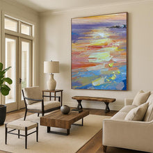 Load image into Gallery viewer, “Sunset Hues: Coastal Abstract” Abstract Painting on Canvas, Beach House Decor DKH1040
