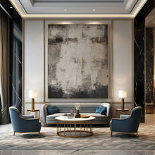 Load image into Gallery viewer, Hand - painted Substantial Gray - Brown Textured Abstract Acrylic Art for Rustic Living Rooms LargeART0126
