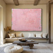 Load image into Gallery viewer, Hand - painted Generous - sized Soft Pink and Green Edged Acrylic Art for Serene Living Rooms LargeART1791
