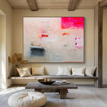 Load image into Gallery viewer, Soft Pink &amp; Muted Tone Abstract Painting for Serene Bedroom &amp; Minimalist Office DKH061
