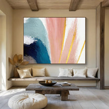 Load image into Gallery viewer, Pastel - Hued Abstract Painting with Gold Accents for Bohemian Bedroom &amp; Chic Café DKH216
