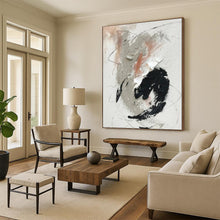 Load image into Gallery viewer, Light Gray Textured Abstract Painting, Healing SPA Rest Areas &amp; Reading Nook Quiet Walls LargeART0809
