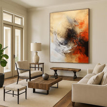 Load image into Gallery viewer, Crimson - Black Circular Motion Art for Dining Room &amp; Creative Studio LargeART0828
