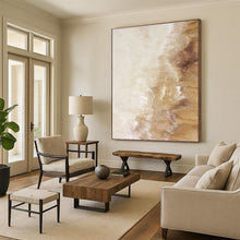 Load image into Gallery viewer, “Soft Beige Textures” - Beige, Brown Abstract Art on Canvas DKH1223

