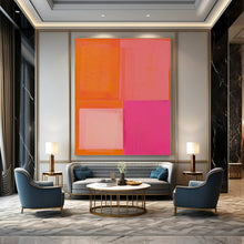 Load image into Gallery viewer, Pink &amp; Orange Abstract Color Field, Perfect for Bohemian Bedroom &amp; Artistic Café LargeART1481
