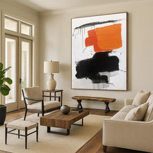 Load image into Gallery viewer, Large - Format Orange - Black Abstract Art for Modern Entryway &amp; Art - Forward Café LargeART0490
