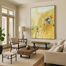 Load image into Gallery viewer, Golden Field with Blue Flowers Art – Ideal for Rustic Kitchen &amp; Cozy Reading Nook LargeART0707
