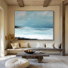 Load image into Gallery viewer, Serene Light Blue Ocean View Abstract acrylic painting DLZ032
