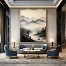 Load image into Gallery viewer, Misty Mountain Landscape Abstract Canvas Painting, Ideal for Zen - Inspired Study &amp; Nature - Themed Living Room LargeART1212
