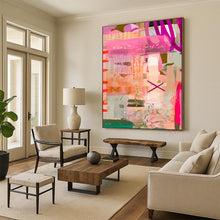 Load image into Gallery viewer, Pink - Toned Abstract Collage Art, Ideal for Girly Bedroom &amp; Fashion Boutique LargeART1816
