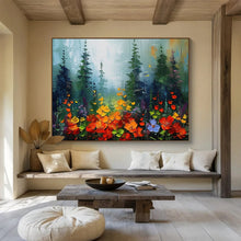 Load image into Gallery viewer, Forest Floral “Mystic Meadow” Painting on Canvas, Enchanted Landscape Art DKH832
