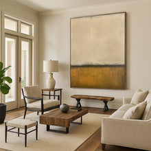Load image into Gallery viewer, “Beige and Gold Minimalist Horizons” - Beige, Gold, Grey Abstract Art on Canvas DKH1238

